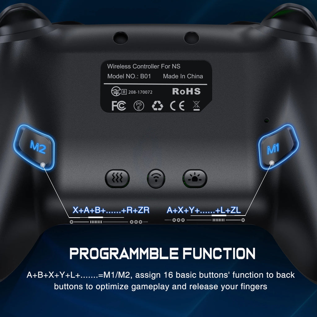 Dinofire Switch 2 Wireless Controller for Switch/Switch OLED/ Lite/Android/IOS/PC Gamepads Multi-Function Joystick