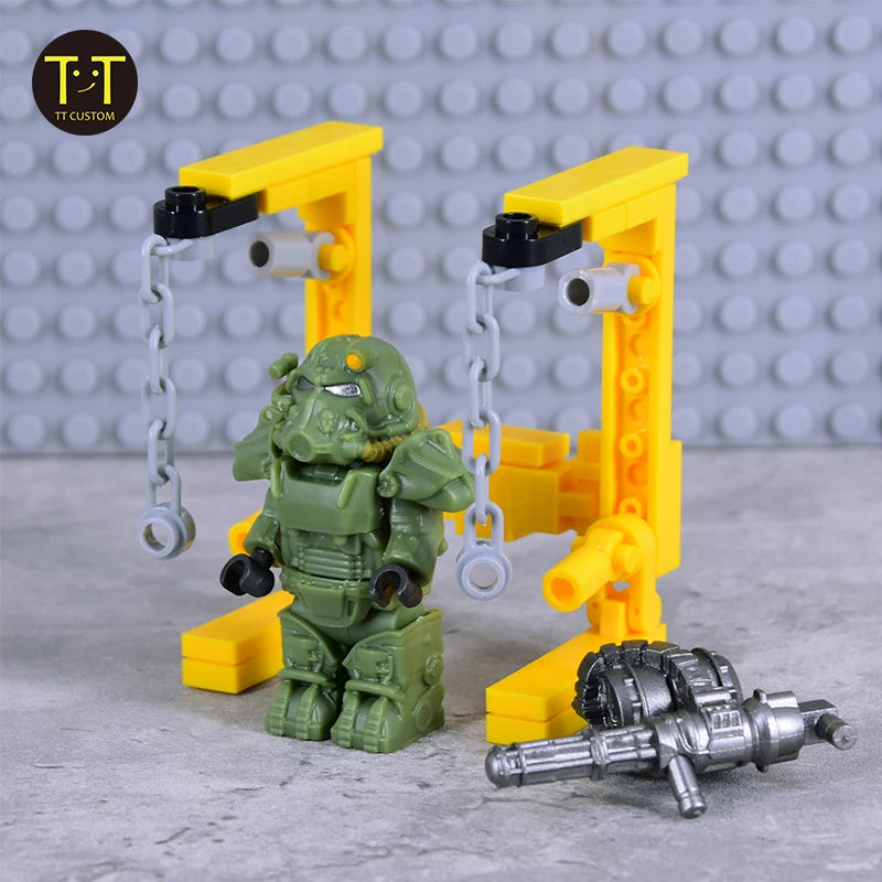 1PCS Military Soldiers Mini Anime Action fallouts Figures Weapons Robot Mecha Building Blocks Bricks DIY Toys for KIDS gift