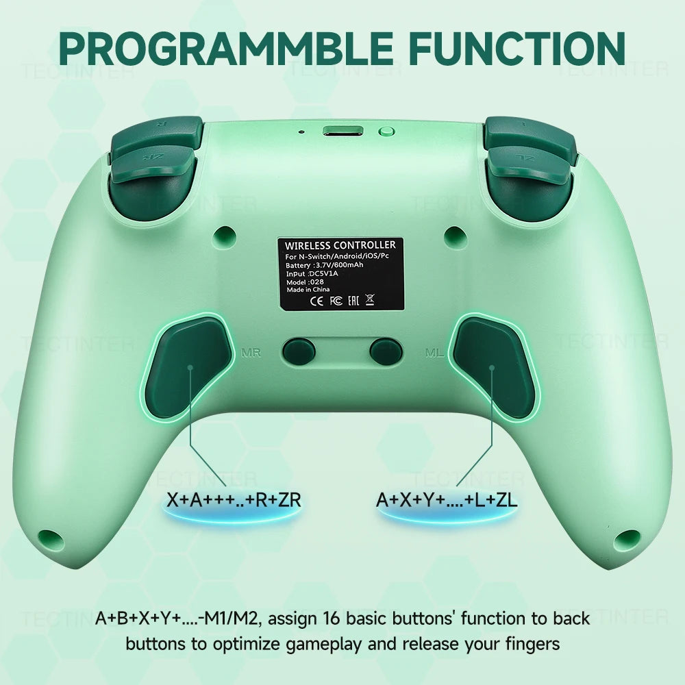 RGB Hall Effect Wireless Controller For Nintendo Switch/Switch 2/Android Gamepad PC Joystick Joypad Controle with Turbo Function