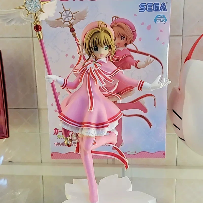 Original Sega Actionfigur Card Captor Sakura Kinomoto Sakura Kawaii 22 cm PVC Anime Figur Sammlung Modell Zimmer Dekor Geschenk