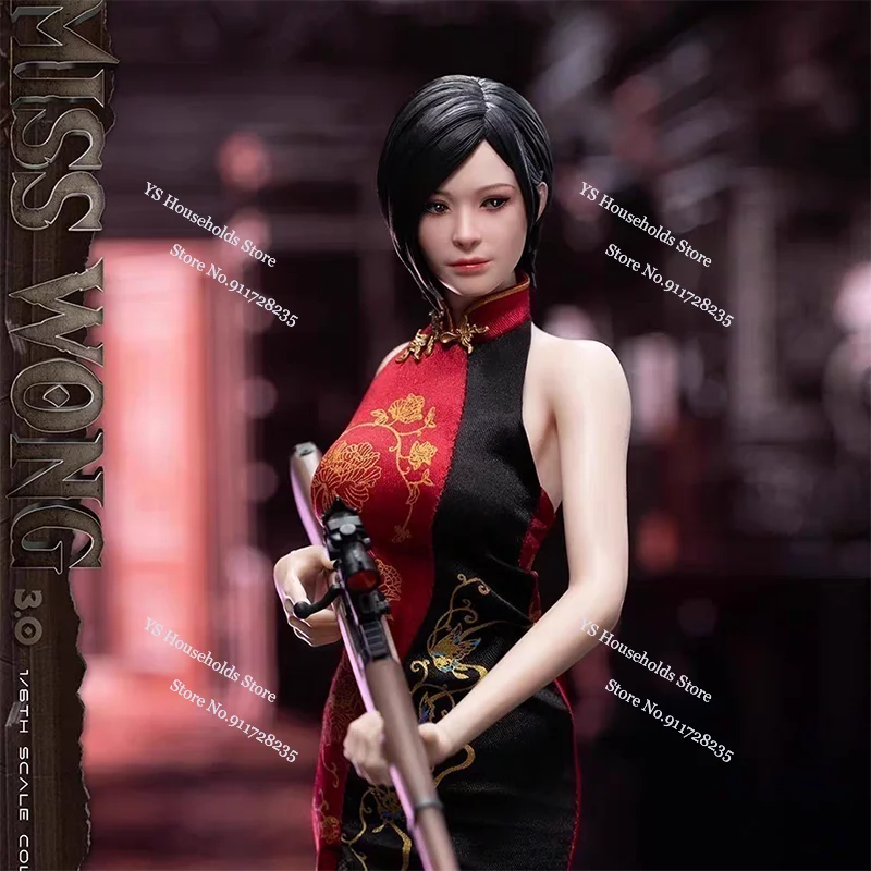SWTOYS FS065 1/6 Collectible Miss Wang Red Cheongsam Cloth Action Figure Short Hair Delicate 12inch Ada Wang Soldier Model