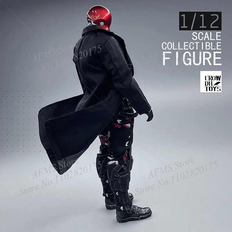 1/12 Men Soldier Coat Red Hood The Clown Batman Black Trench Coat Streetwear Windbreaker Fit 6Inch Action Figure Model