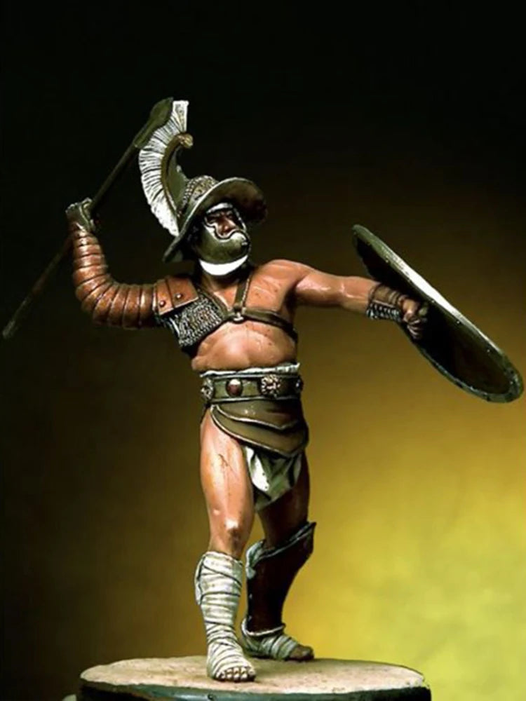 Unassambled 1/32 ancient warrior stand with shield Resin figure miniature model kits Unpainted