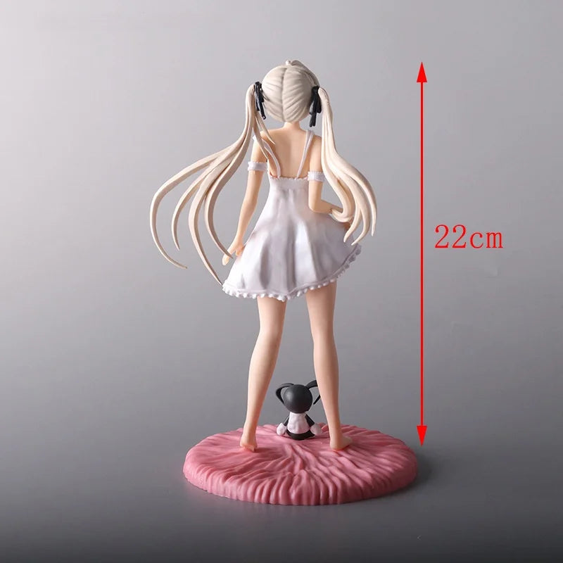 Japan Neue 24 cm Yosuga no Sora Figur PVC Action Anime Puppe Modell Spielzeug süße weiße Hosenträgerrock Figur für Mädchen Geschenk