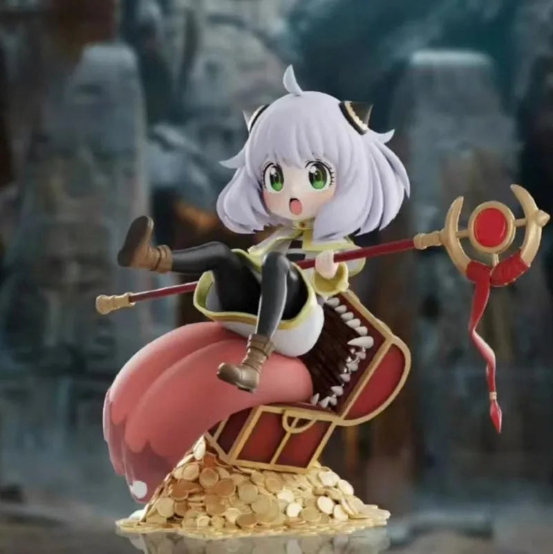 Q Version Anya Forger Cos Frieren GK Statue Spy X Family Anime Figure Cute Girl Car Dashboard PC Case Decoration For Anime Fans