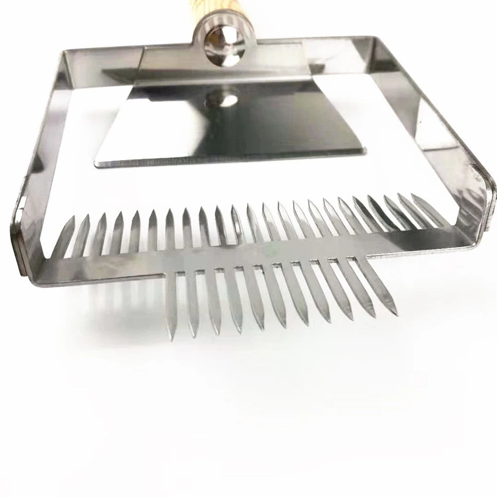 100 Pieces Stainless Steel Uncapping Fork with 23 Needles Beekeeping Tool Widening Scraper for Honeycomb Apicultura Equipment