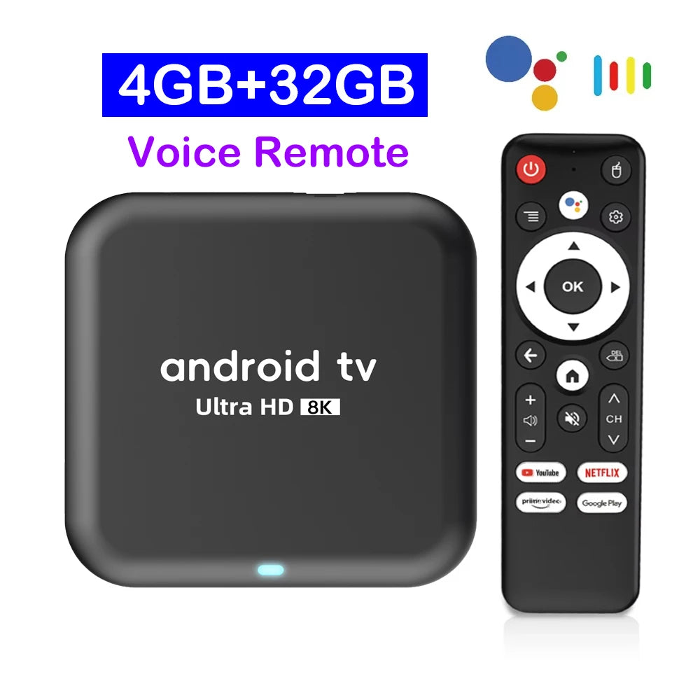 Q18 TV Box Android 14 RK3518 Wifi6 Media Player Google Assistant Dual Wifi 5G Netflix 8GB 128GB Media Player Fast Smart TV Box