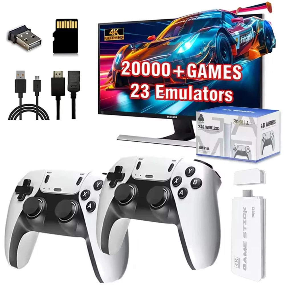 M15 Retro Game Console 64GB 20000+game 4K High-definition Output Handheld Video Game Stick 20+emulator GBA PS1 Arcade Game