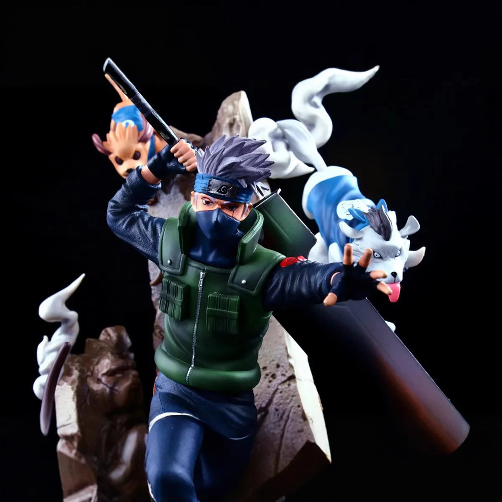 Naruto Shippuden Anime Figures Hatake Kakashi Gk Oversize Model 36cm Action Figure Statue Pvc Figurine Figma Collectible Toys