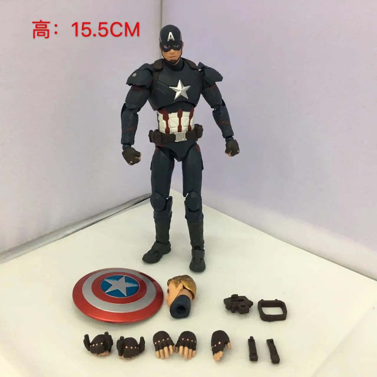 SHF Marvel Avengers 4 Captain America 3  PVC Action Figure Collection Statue Model Toy New Year's Christmas Gift 15cm