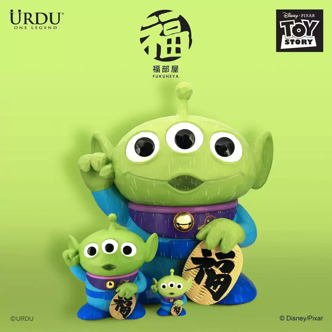 Fukubeya Maneki Neko Lucky Series Alien Figure 45cm Tall Disney Pixar Wood Style Finish Collectible by URDU