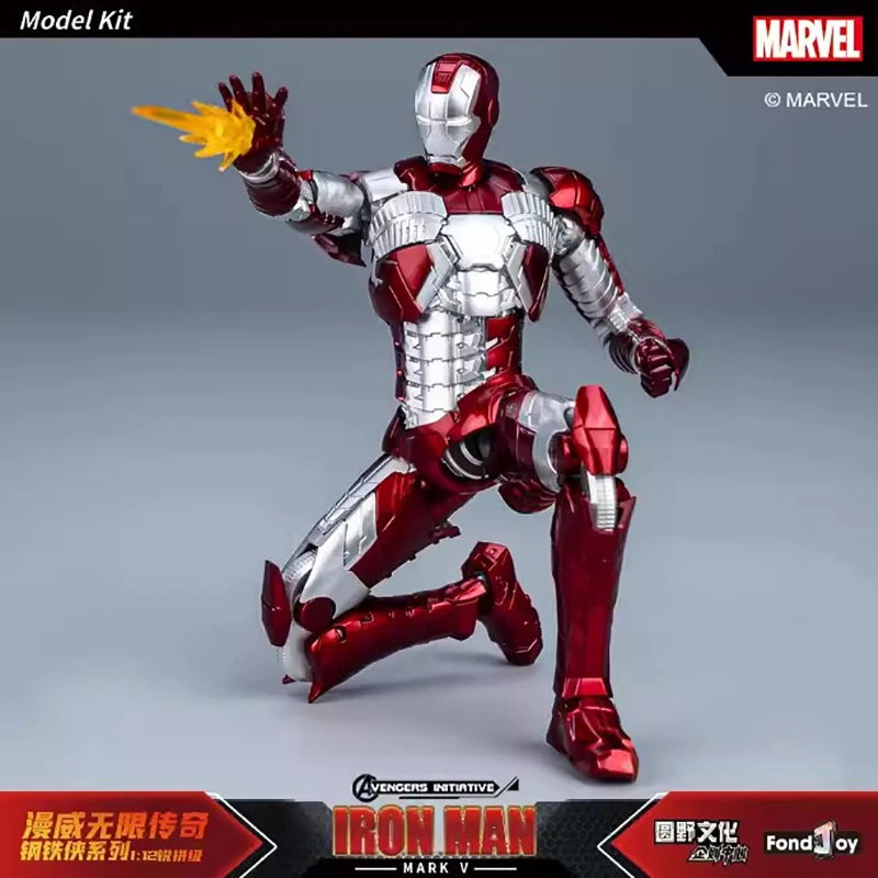 Iron Man Models Kit Mecha MARK V Fondjoy 1/12 The Infinity Saga MK5 Collectibles Joints Are Mobile Marvel Assembly Toy Kids Gift