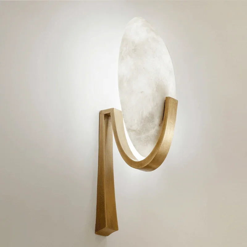 Nordic Luxury Copper Marble Wall lamp Sconce Postmodern Natural Stone wall light Bedroom Living Room led Decoration lighting