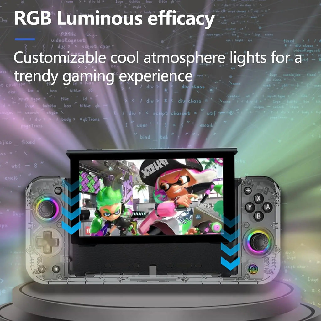 for SwitchOLED with host bracket PD fast charge function vibration 6-axis continuous emitting Hall rocker RGB wired handle