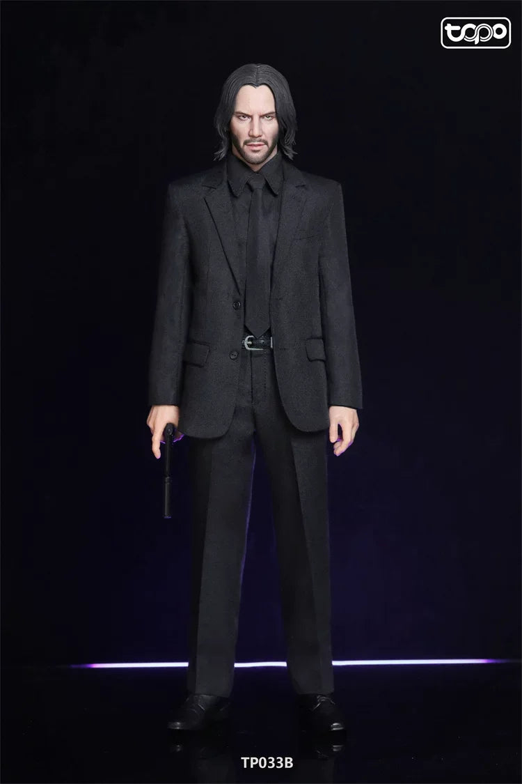 Genuine Topo Studio 1/6 Tp033 John Wick Black Basic Suit Set Action Figure Clothing Accessory For 12 Inch Male Soldier In Stock