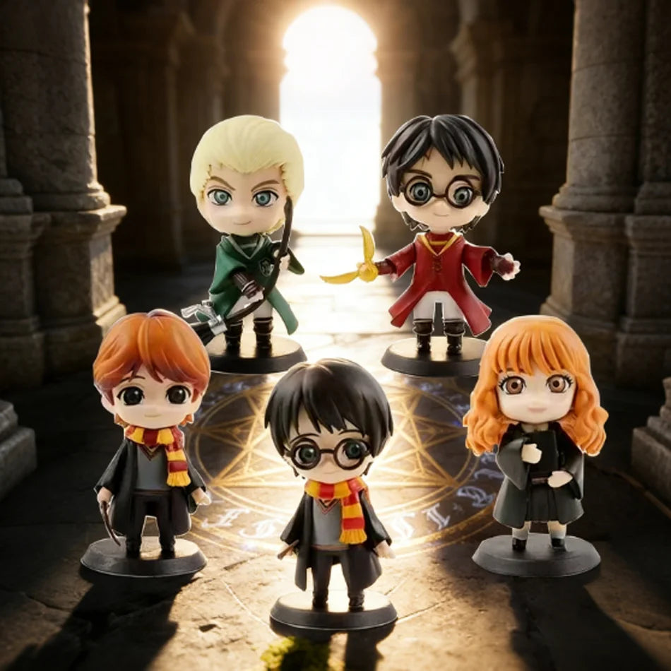 Harry Potter Chibi Models Hermione Ron Hedwig Merchandise Figures Desktop Decor Collectible children's toy New Year's Gift