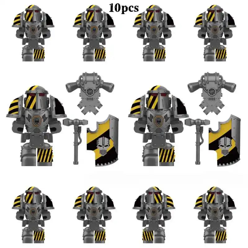 Warhammer 40k Chaos Space Marine Action Figure - Black Legion, Green Eye Lens, Spiked Armor, Combi-Bolter, Collectible Miniature