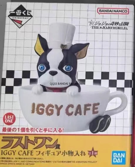 BANDAI Ichiban Kuji JoJo's Bizarre Adventure Iggy CAFE Teacup JOJO WORLD Action Figure Model Collectibles Desktop Ornaments