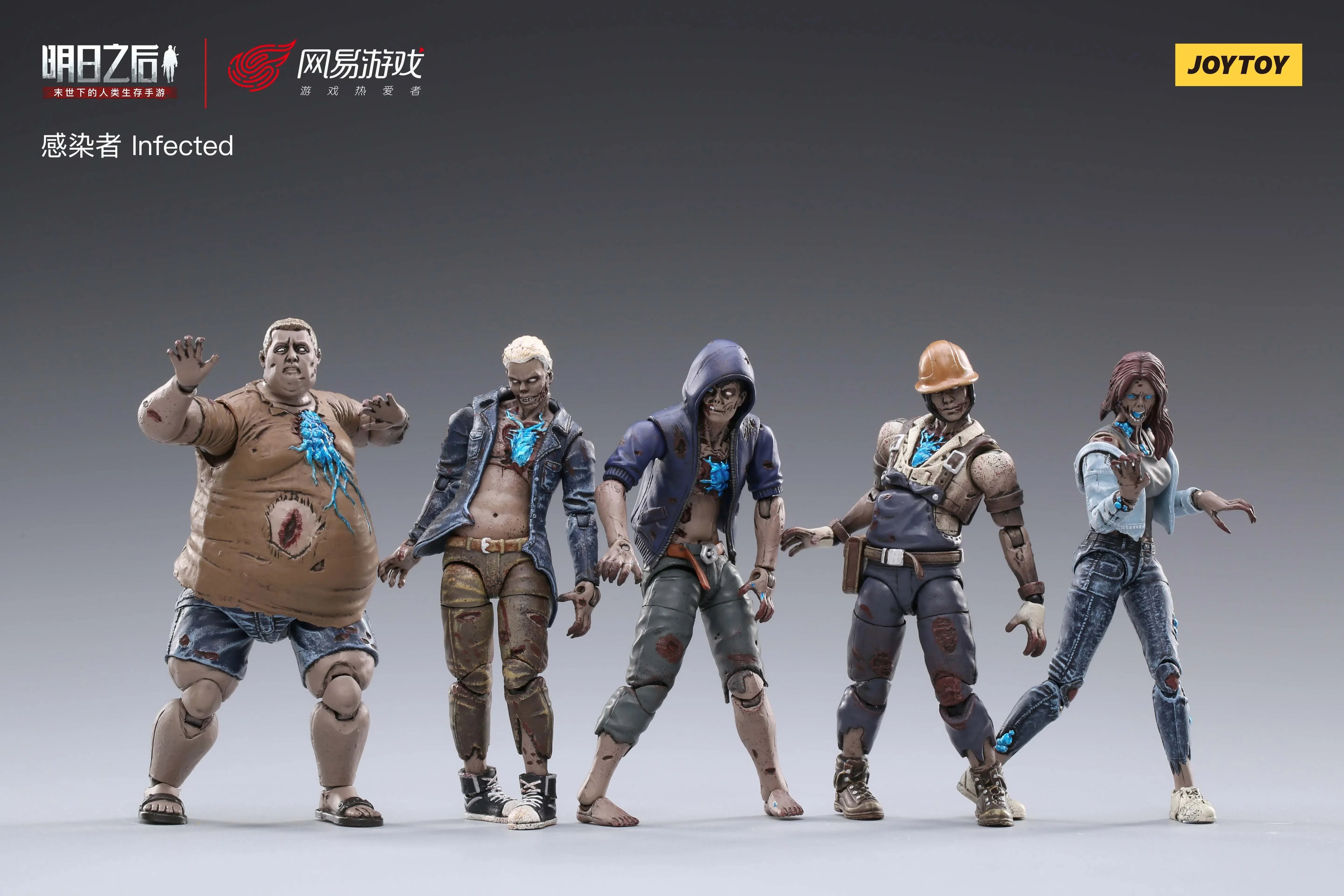 JOYTOY 1/18 Action Figure (5PCS/SET) Life After Infected Person Zombie Anime Collection Military Model Resident Evil Gift Stock
