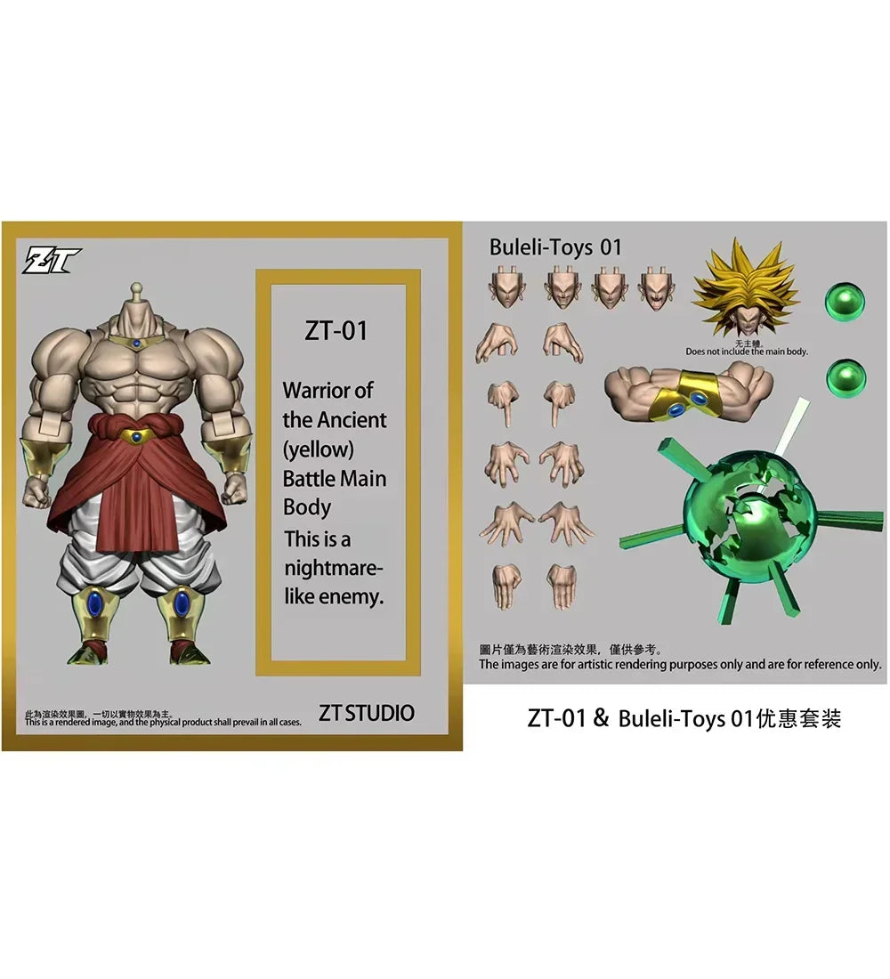 New ZT Studio Broly Action Figure Dragon Ball Z ZT01 ZT02 ZT03 MP SHF Broly TOYS GIFTS Character Model Toy Gift Collection