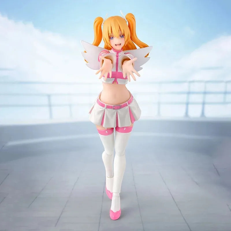 Original Bandai S.H.Figuarts Liliel Angel Airborne Corps/Ririsa Mikari Figure Finished Model kit  Anime Action Toy Gift In shock