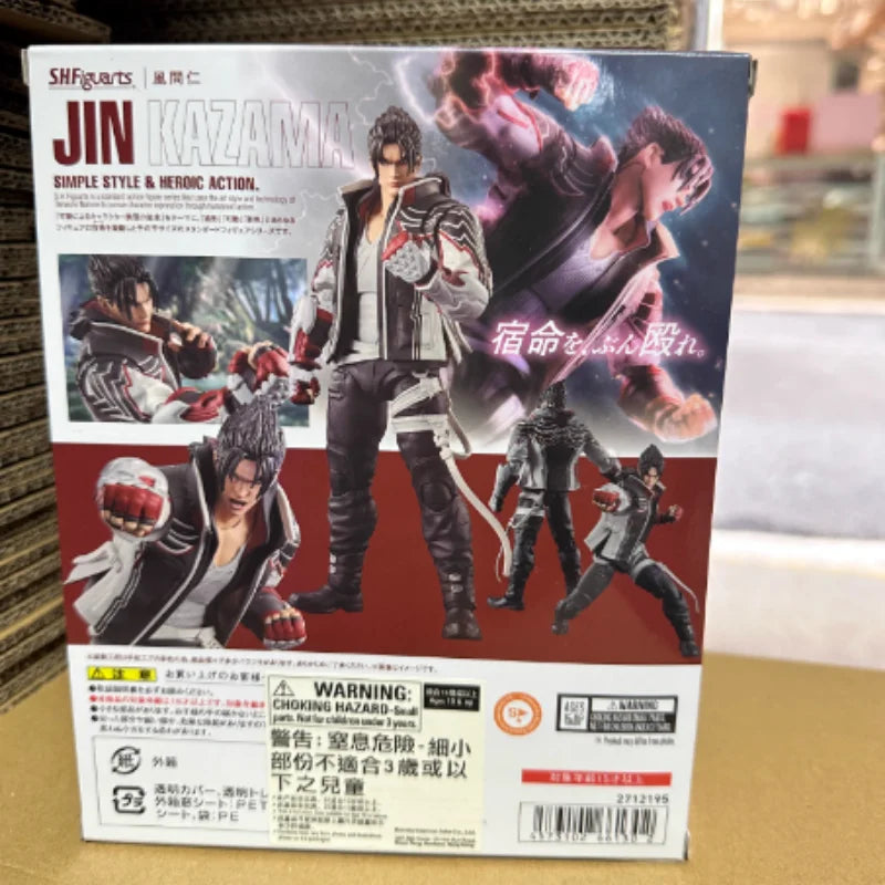 In Stock Original Bandai Shf Tekken 8 Jin Kazama Fate No Inazuma Collectible Anime Action Figure Model Toys Desktop Decoration