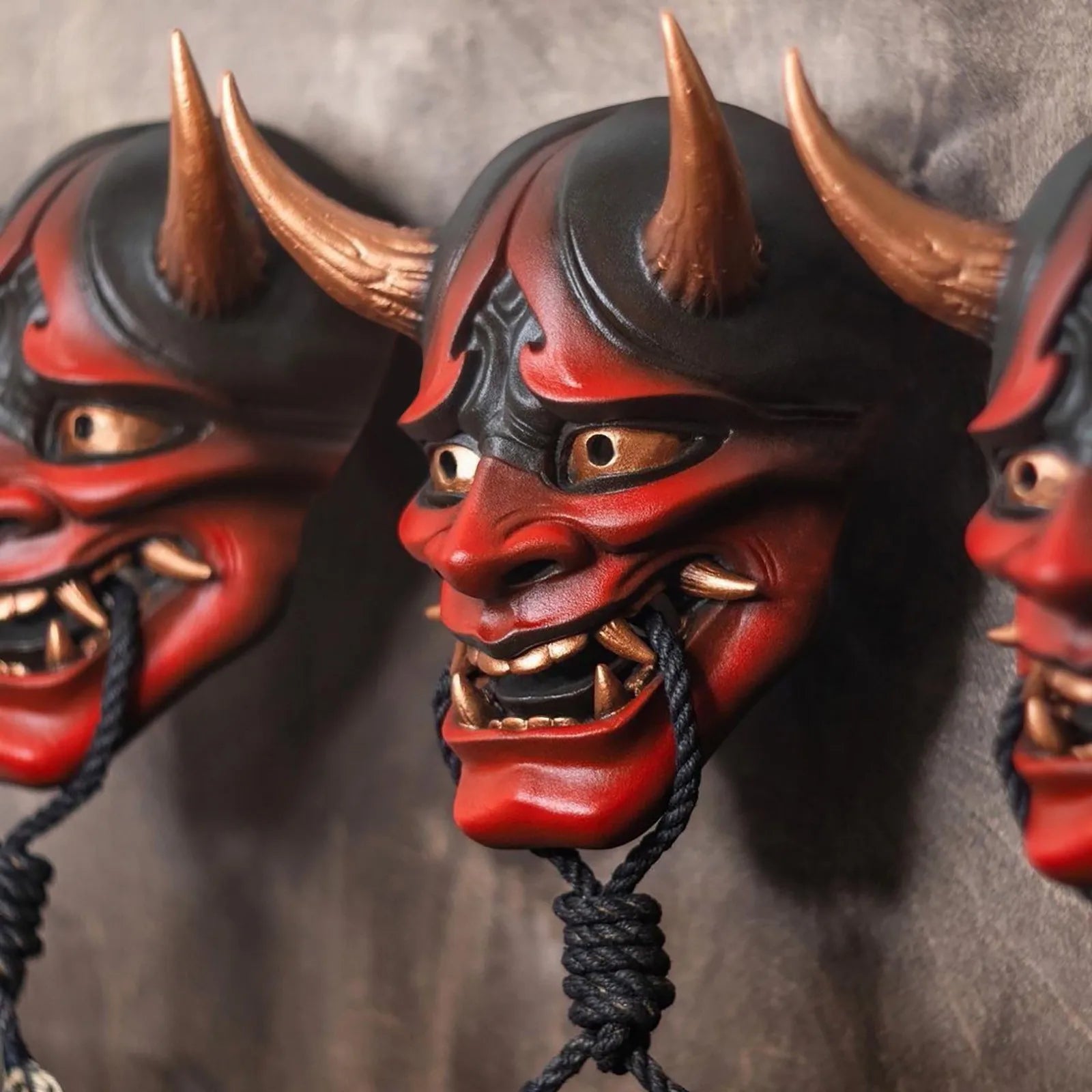 Erwachsene Unisex Halloween Gesichtsmasken Japanische Hannya Dämon Oni Samurai Noh Kabuki Prajna Teufel Maske Latex Party Masken