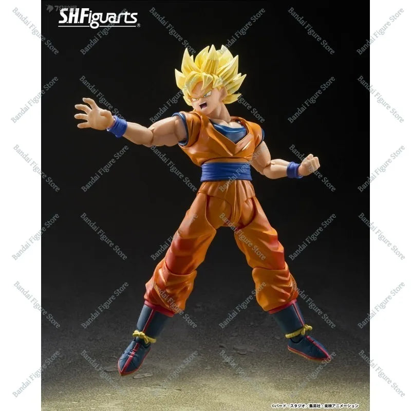 Original Bandai S.H.Figuarts Shf Super Saiyan Son Goku 3.0 The Beginning of the Decisive Battle Dragon Ball Z Figures Model Toys