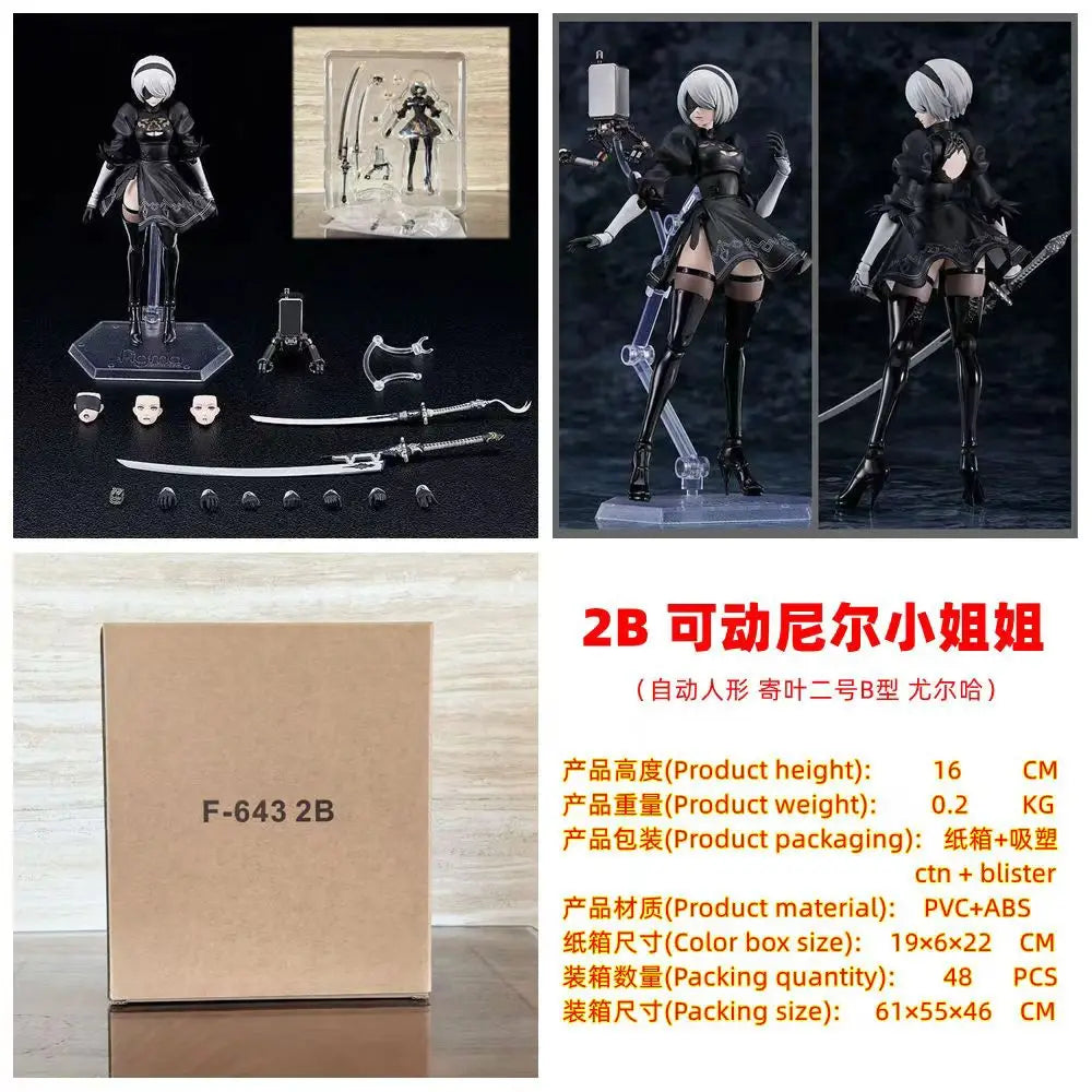 New Ko Figure Figma A2 Fgurine Nier: Automata 2b Articulated Action Figure Model Ornament Collection Toys Gift In Stock