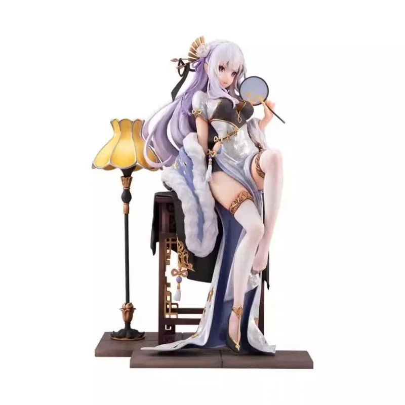 Re:Life in a different world from zero Cheongsam Emilia 24CM Cheongsam Rem 24CM Elegant Girl Figure Model Anime Collection