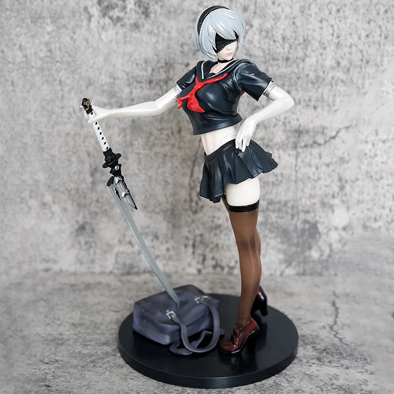 29cm Nier Automata Figure Game Yorha 2B Action Figuras Nierautomata Figurine Anime GK Statue Model Peripheral Gift for Children