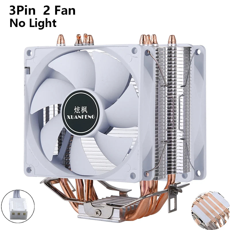XUANFENG CPU Cooler Fan Computer x79 x99 Processor 2/4/6 Heat pipe 4pin/PWM Compatible LGA2011-3 2066 115x 1200 1700 AMD AM4 AM5