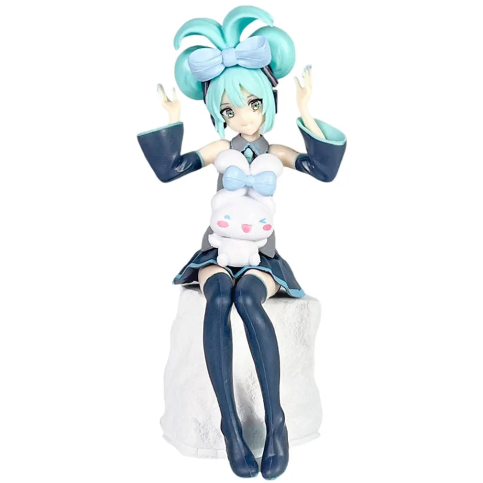 18cm Anime Hatsune Miku X Cinnamoroll Figure panda series Cute Statue  PVC Model Doll Toy children Birthday Christmas Gift