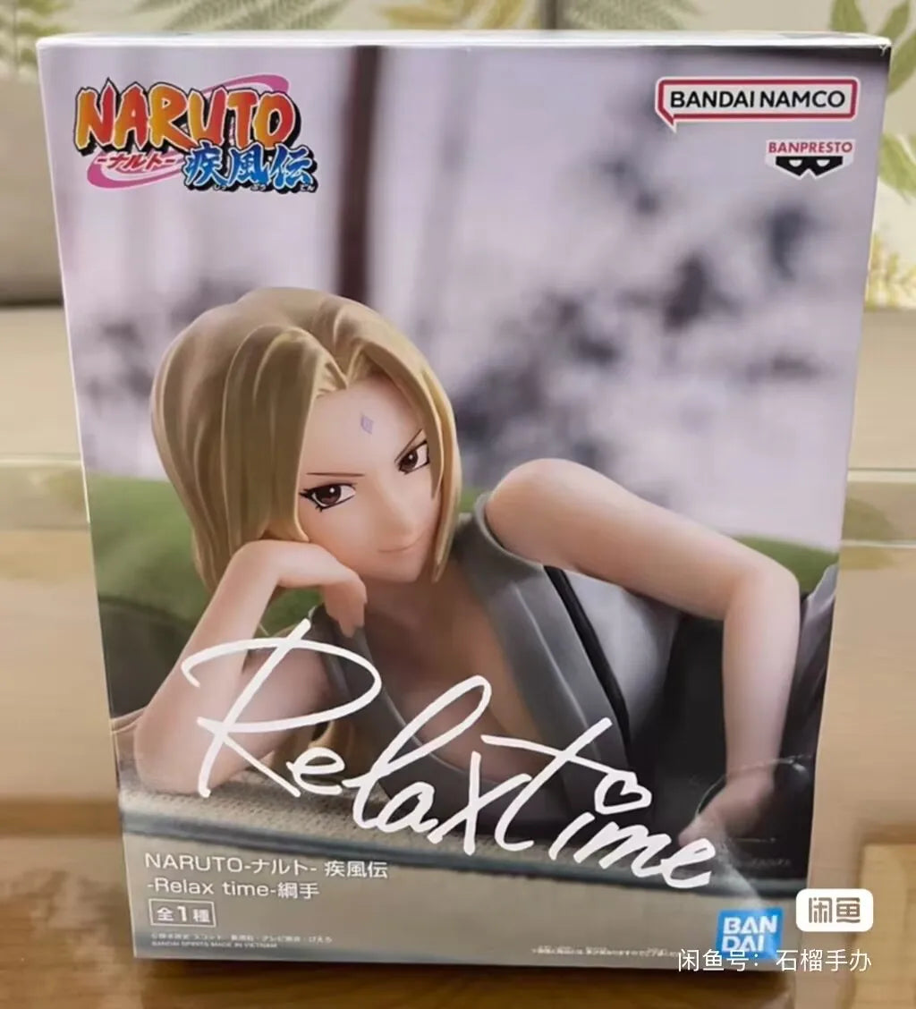 Original Bandai Relax Time Naruto Shippuuden Tsunade Anime Figure Model Collectible Ornaments Figure Birthday Gift Toys 15Cm
