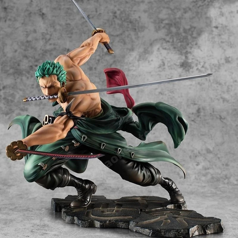 Hot One Piece  Anime Figure GK Roronoa Zoro Three-blade Sa-maximum Manga Anime Statue Action Figure Collection Model Kid Toy