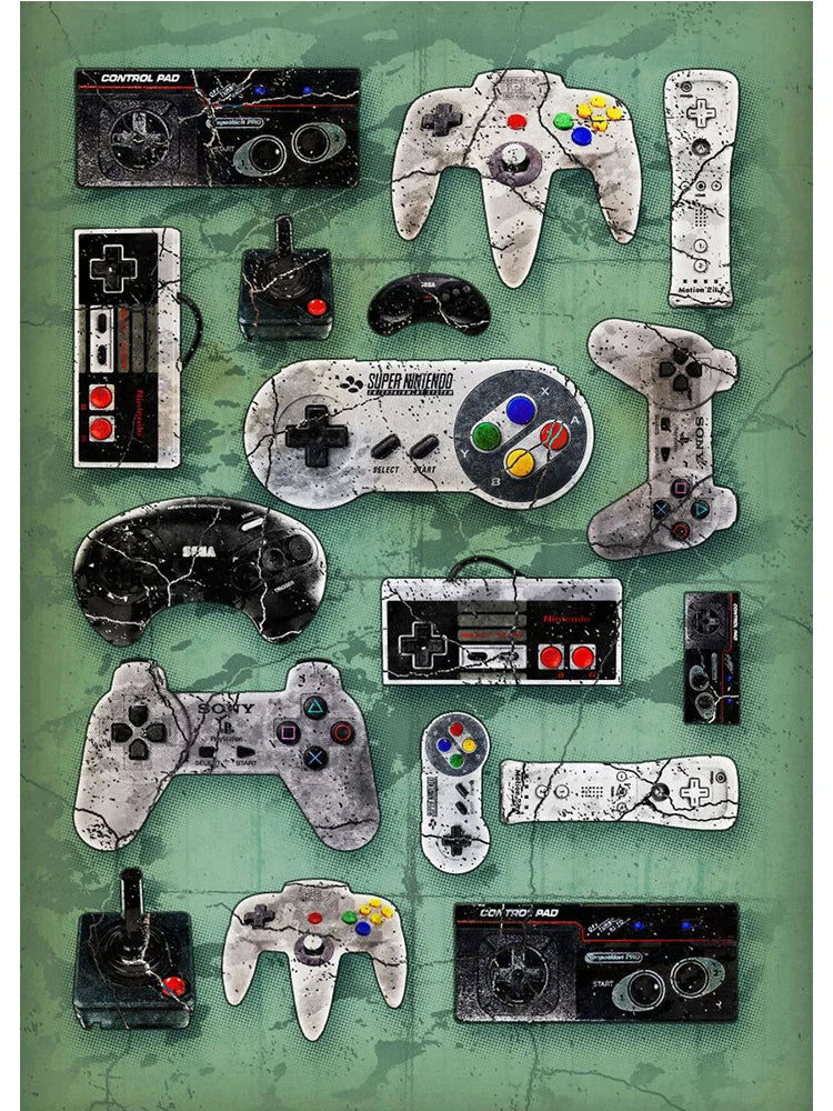 Moderne Gamepad Handheld Spielkonsole Controller Poster Leinwand Malerei Wand Bild Für Gamer Spiel Zimmer Hause Dekoration