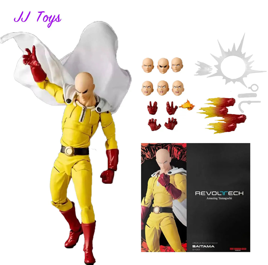 16cm One Punch Man Kaiyodo NR099 Anime Figures Saitama Deluxe Version Action Figure Statue Model Doll Collection Toys Gifts