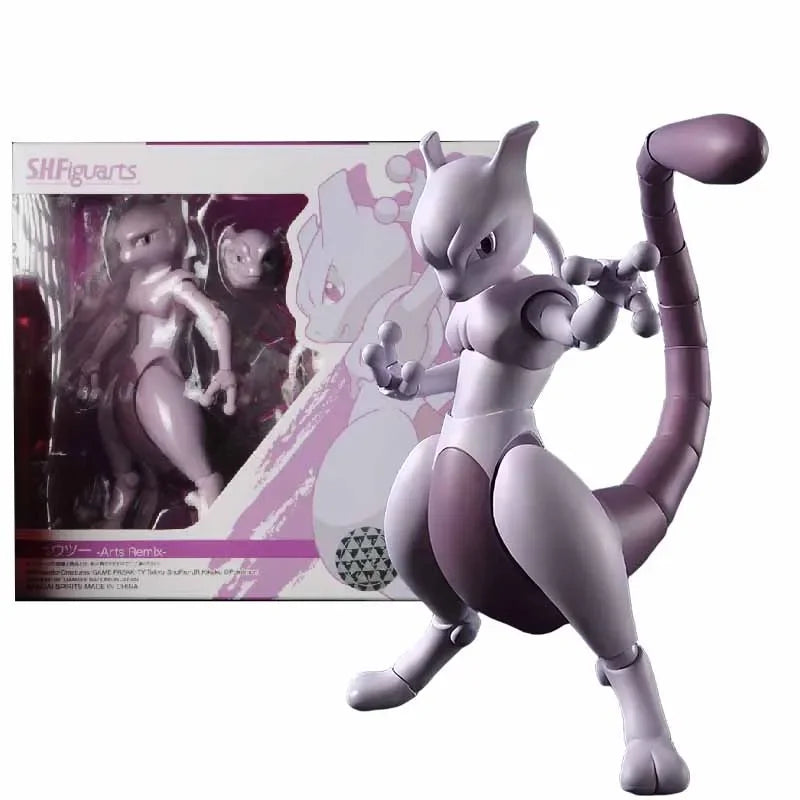 Bandai Original SHF  Anime Figure pokemon Arts Remix KAMEX MEWTWO Action Figure Toys For Boys /Girls /Kids /Christmas Gift