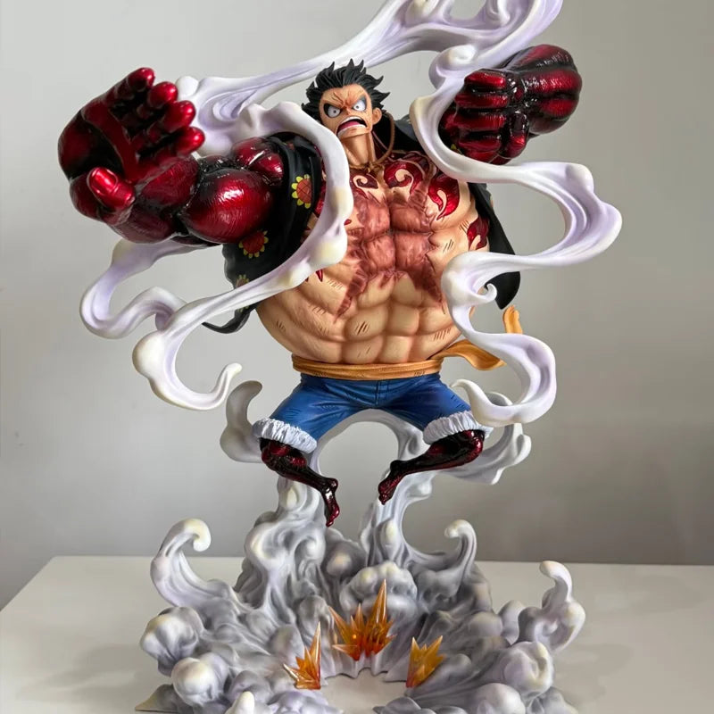 40 cm JT One Piece Ruffy Gear 4 Anime Actionfigur Statue Bounce Man Form in Dressrosa Attire Battle Model Sammlerspielzeug Geschenke