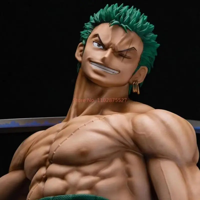 One Piece 73cm Zoro Gk Luffy Large Scale Sculpture Ace Anime Figure Model Desktop Decoration Model Replaceable Head Toys Gifts