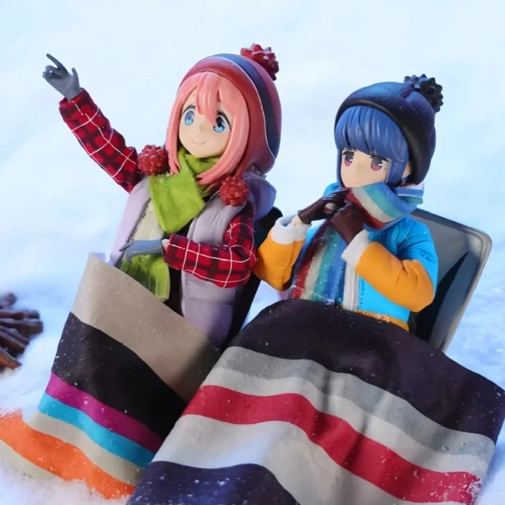 GONG Laid-Back Camp Cloth Action Figure Rin Shima Nadeshiko Kagamihara Anime Figurine Joint Movable Collection Model Toy Desktop