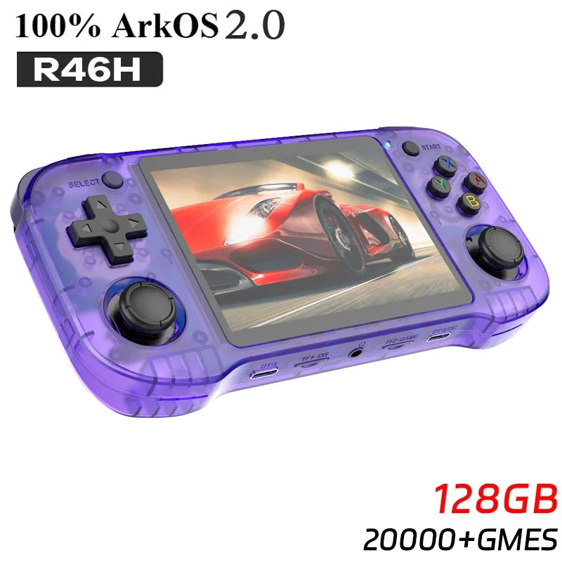 FUNKIDDY R46H  Handheld Video Game Console Retro Game Open-Source ARKOS 2.0 4.2 Inch IPS Screen 128G 20000+ Gaming Kids gifts