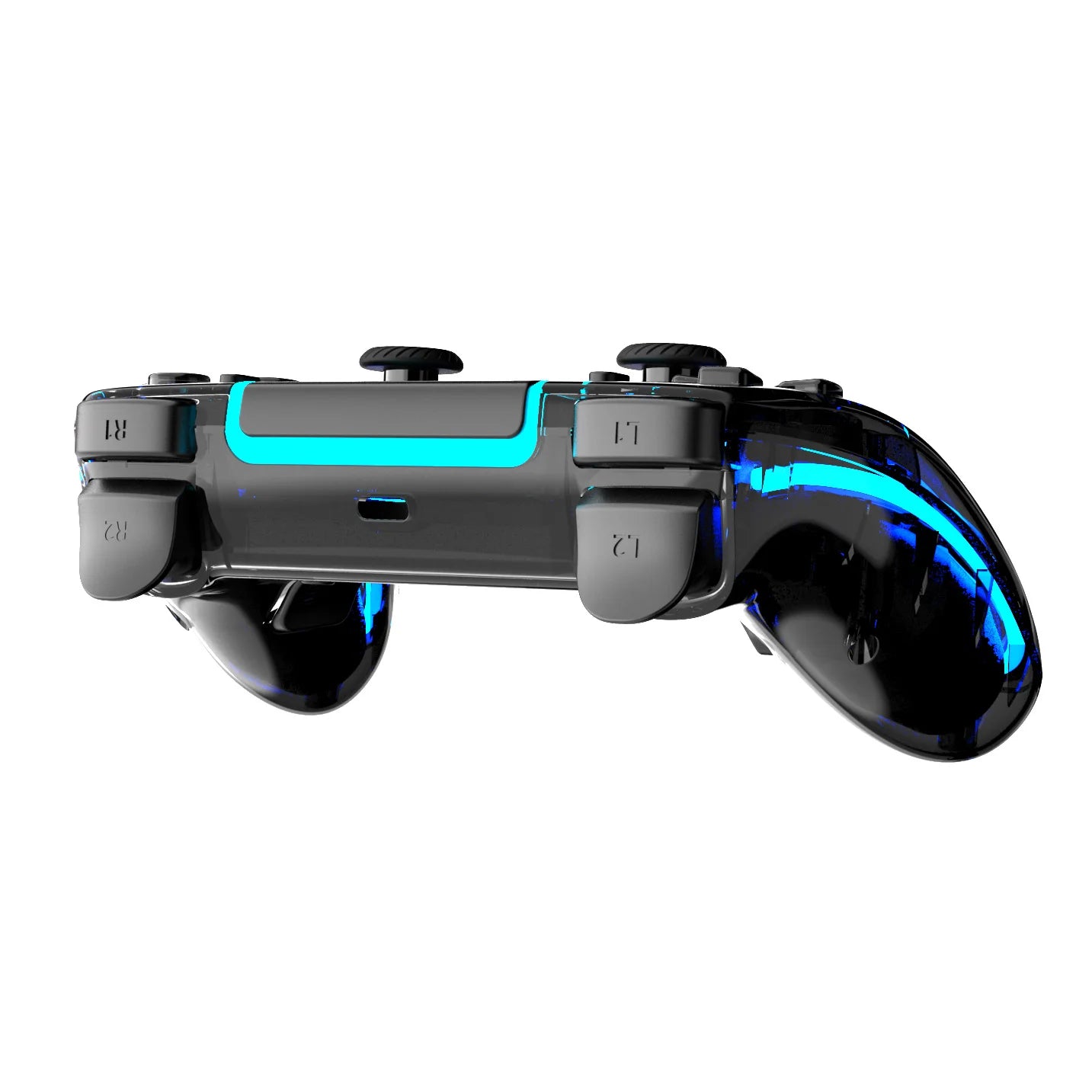 Wireless Controller STK-5007L for PS5,Transparent Controller with Breathing RGB Light, Programmable Buttons&Type-C Port