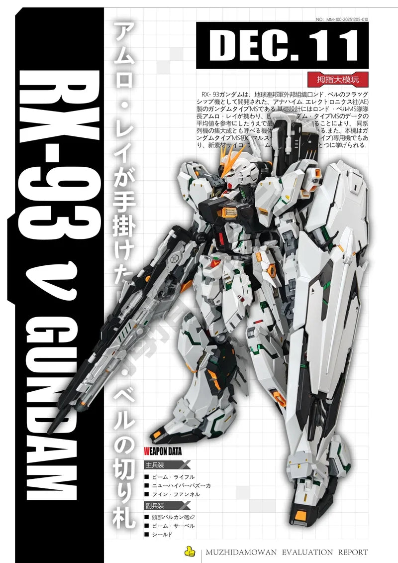 【IN STOCK】NCZZW Model RX-93 Nu Fighter Action Figure CMM GK Style 1/100 Scale Assembly Model Kit 24cm UC Anime Figures Gift