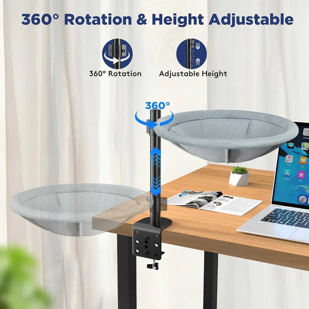 Schreibtisch-Katzennest, Haustierbett, 360 ° drehbar, höhenverstellbar, Desktop-Katzenhängematte, Tisch, Hängehalterung, Haustierbett