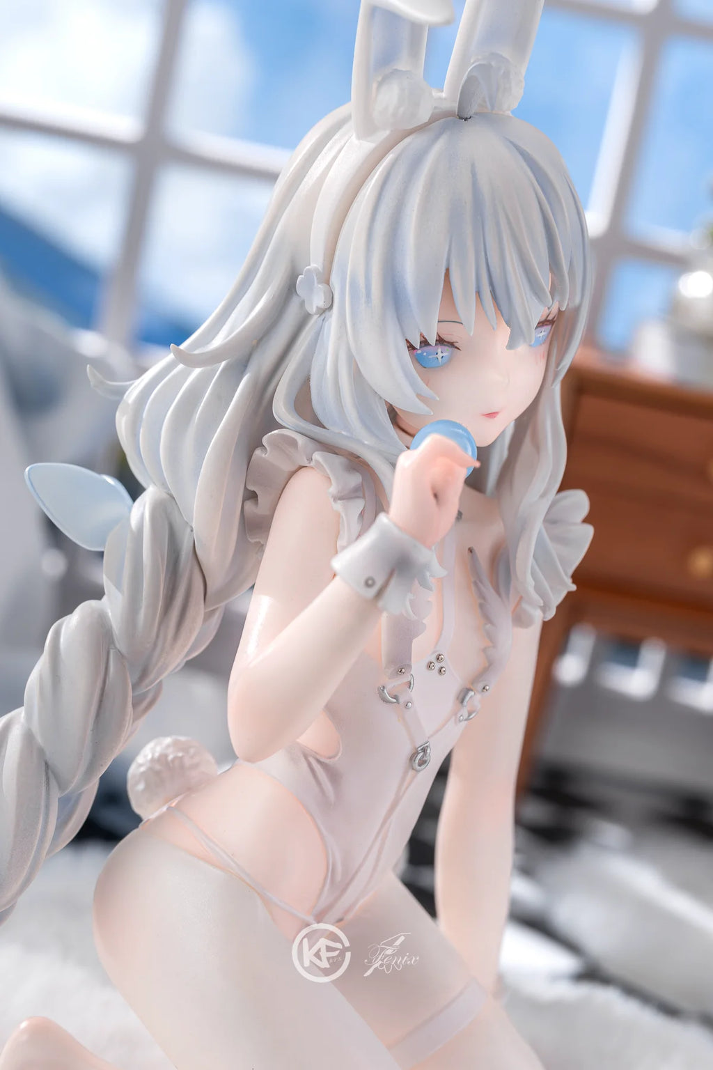 20CM Anime Game Azur Lane MNF Le Malin Figure Lazy White Rabbit Dress Up kneeling position Model Toy Gift Action Figure