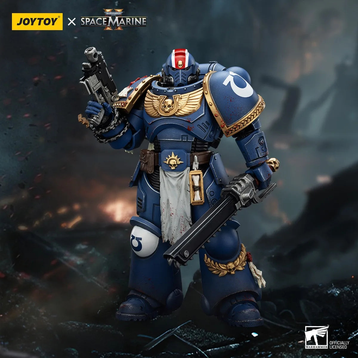 Joytoy Warhammer 1/18 Action Figures Ultramarines Lieutenant Titus-Collectors Edition Model Toy Boy Gifts 3.75inch