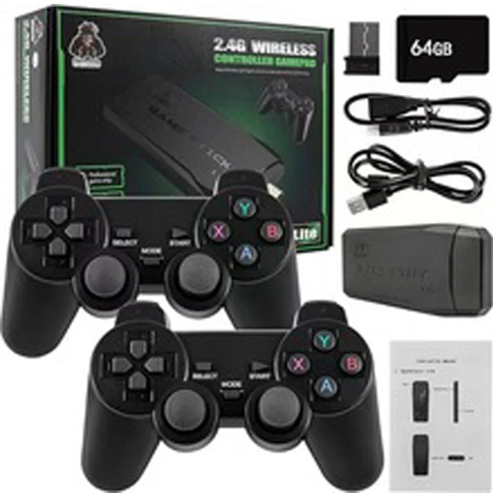 Retro Game Console with 64GB Storage - 20,000+ Preloaded Games, 4K HD HDMI TV Stick & Wireless Controller for PS1/N64/SEGA