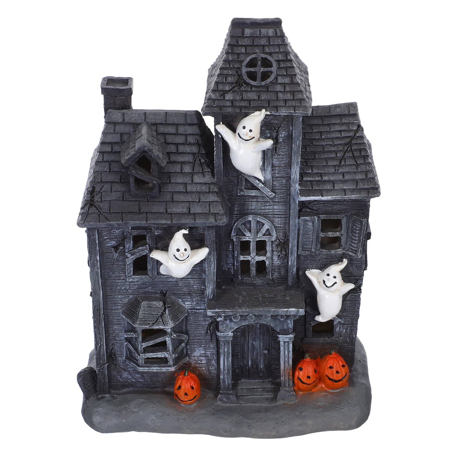 Halloween Glowing Haunted House Decor Ghost Spooky Statue Desktop Decoration Figurine Party Outdoor