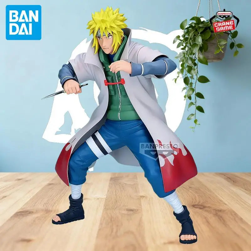 In Stock Bandai Original Naruto Namikaze Minato Anime Figures Action Model Cartoon Dolls Desktop Toys Ornaments Festival Gifts